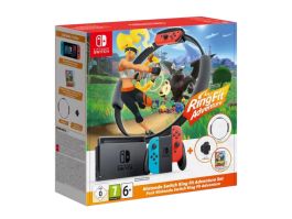 NINTENDO Switch - Neon Red & Blue - with Ring Fit Adventures Bundle