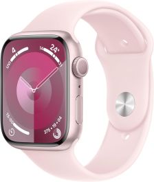 APPLE Watch Series 9 - 45 mm Pink Aluminium Case with Light Pink Sport Band, S/M - Grade