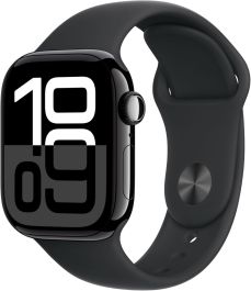 APPLE Watch Series 10 - 42 mm Jet Black Aluminium Case with Black Sport Band, S/M - A-Grade