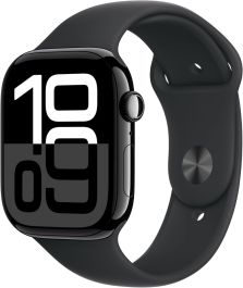 APPLE Watch Series 10 - 46 mm Jet Black Aluminium Case with Black Sport Band, M/L - A-Grade