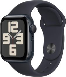 APPLE Watch SE - 40 mm 2024 Midnight Aluminium Case with Midnight Sports Band, S/M - MXE73QA/A