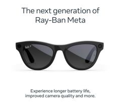 RAY-BAN Meta Skyler (Gen 2) Glasses - Shiny Black with Polarised Gradient Graphite Lenses
