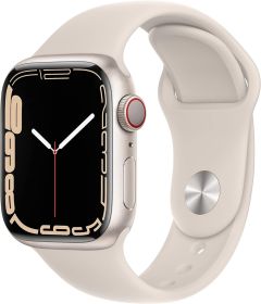 APPLE Watch Series 7 Cellular 4G - Starlight Aluminium with Midnight Sport Band, 41 mm - MKHR3B/A