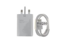 Official Xiaomi 33W Power Adapter Fast Charger UK Plug & Data Cable - MDY-11-EY