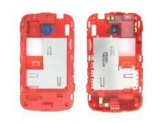 Genuine HTC Desire C Red Middle Cover / Chassis Black Camera Ring - 74H02228-03M