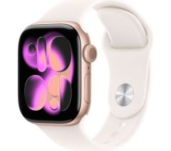 APPLE Watch Series 11 - 42 mm Rose Gold Aluminium Case with Light Blush Sport Band, S/M - MEU04MP/A
