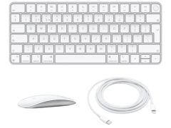 Official Apple Silver Magic Keyboard Touch ID with Magic Mouse 2 + Cable Set - MK2A3B/A / MLA02Z/A