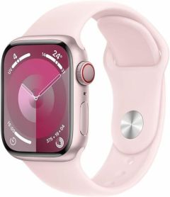 APPLE Watch Series 9 - 41 mm Pink Aluminium Case with Light Pink Sport Band, M/L - A-Grade