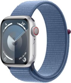 APPLE Watch Series 9 - 41 mm Silver Cellular Aluminium Case with Winter Blue Sport Loop - A-Grade