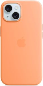 Official APPLE iPhone 15 Silicone Case with MagSafe - Orange Sorbet - MT0Q3ZM/A - A-Grade