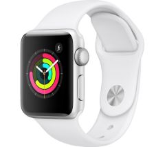 APPLE Watch Series 3 - Silver & White Sports Band, 42 mm - A-Grade