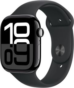 APPLE Watch Series 10 - 46 mm Jet Black Aluminium Case with Black Sport Band, S/M - A-Grade