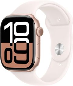 APPLE Watch Series 10 - 46 mm Rose Gold Aluminium Case with Light Blush Sport Band, M/L - A-Grade