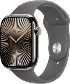 APPLE Watch Series 10 Cellular - 42 mm Natural Titanium Case with Stone Grey Sport Band, M/L - A-Grade