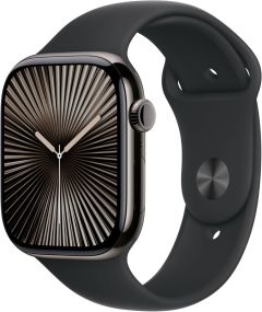 APPLE Watch Series 10 Cellular - 46 mm Slate Titanium Case with Black Sport Band - S/M - MWYD3QA/A