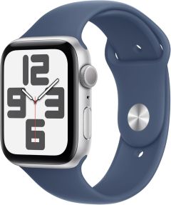 APPLE Watch SE - 40 mm Silver Aluminium Case with Denim Sport Band, M/L